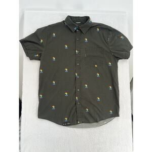 Disney Mickey Pride Rainbow Hawaiian Button Down Shirt Mens Small S Cotton